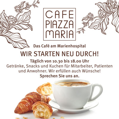 Wiedereröffnung des Cafés Piazza Maria im Marienhospital Stuttgart