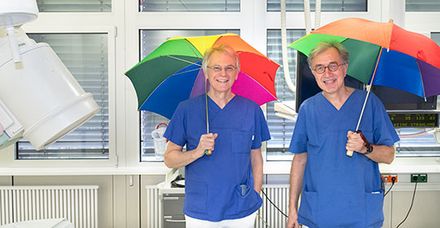 Die beiden „Schirmherren“ sind die leitenden Kardiologen Dr. Manfred Theisen (links) und Dr. Herbert Tröster