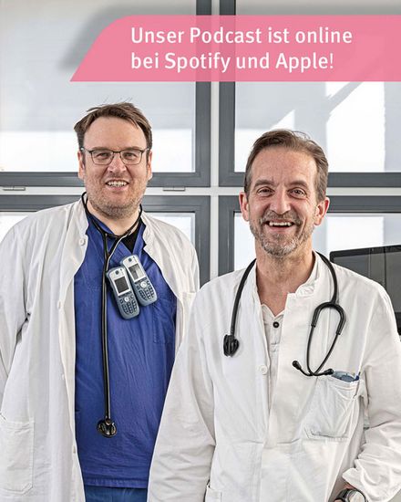 Heiter bis hypochondrisch: die Macher des neuen Medizin-Podcasts aus dem Marienhospital Stuttgart (v. li: Dr. Stephan Horn, Dr. Sebastian Maus)