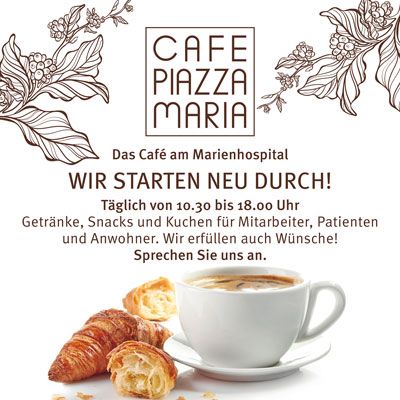 Wiederer&ouml;ffnung des Caf&eacute;s Piazza Maria im Marienhospital Stuttgart