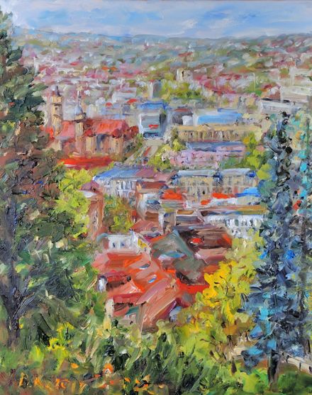 Ein Bild von K&uuml;nstler Pavel Kratochvil, das im Marienhospital ausgestellt wird.