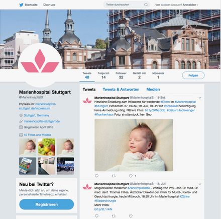 Marienhospital-Seite auf Twitter