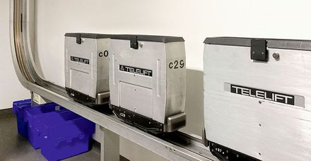 Mit dem Telelift werden Lieferscheine und kleine Waren durchs ganze Haus transportiert