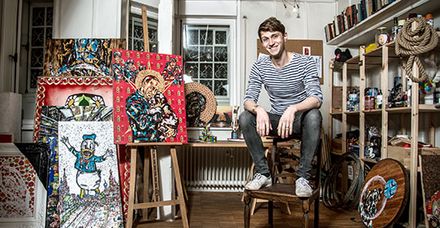 Georg Barinov in seinem Atelier