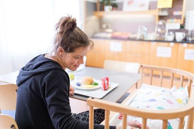 Frühstücksraum auf der Mutter-Kind-Station im Marienhospital Stuttgart