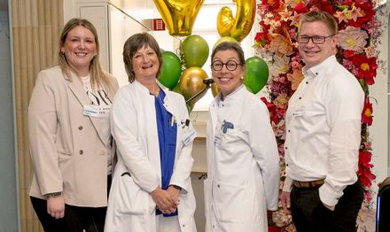 Das Leitungsteam der Klinik für Geriatrie (v. li.): Lisa-Marie Niederastroth, Pflegerische Bereichsleitung, Luise Gehring und Dr. Kerstin Peters, Ärztliche Direktorinnen, Wolfgang Fauser, Pflegedienstleiter