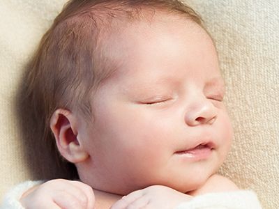 Gesicht eines schlafenden Babys