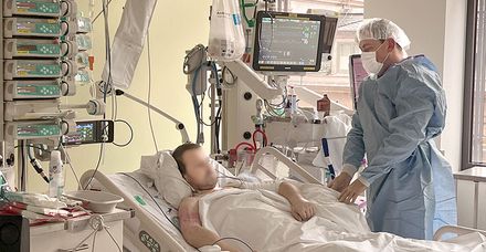 Ein ukrainischer Soldat, der bei einer Granat-Explosion in Donezk schwere Verbrennungen erlitten hat, wird &uuml;ber mehrere Wochen  im Marienhospital intensivmedizinisch versorgt